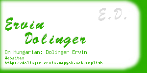 ervin dolinger business card